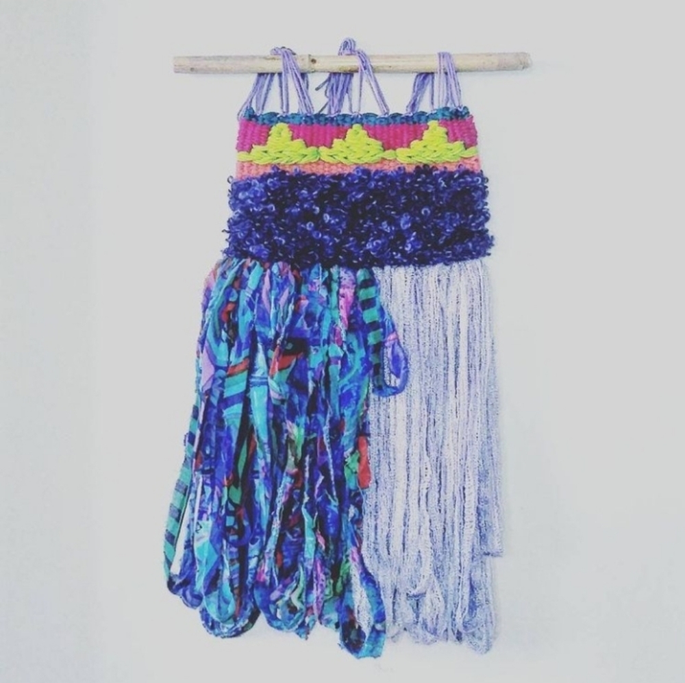 Colorful woven wall tapestry